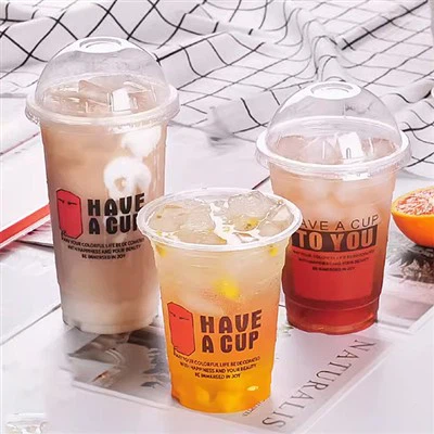 Cwpan llaeth ffa soia tryloyw tafladwy Cwpan Diod Oer